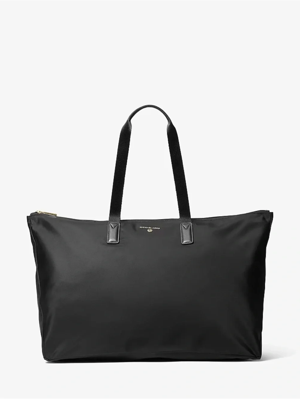 Michael Kors Black Nylon Large Tote with Gold-Tone Hardware